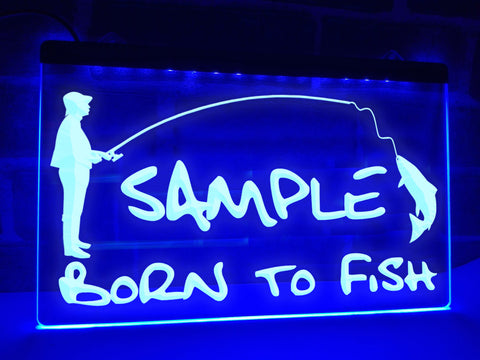Image of Born to fish personalized neon sign