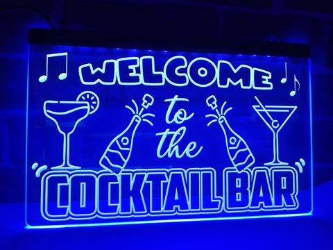 Image of Welcome to the Cocktail Bar Illuminated Sign