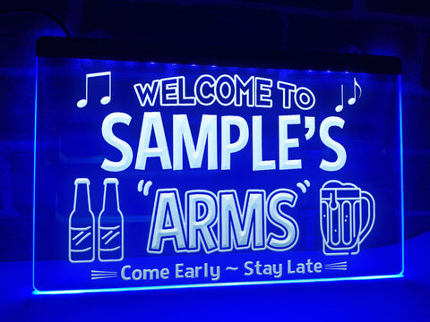 Image of Welcome to Arms Personalized Illuminated Sign