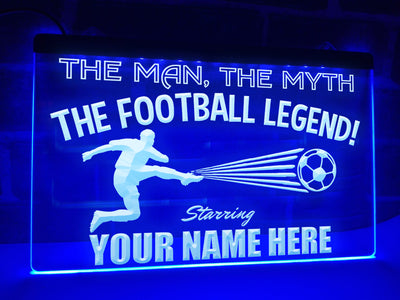 The Football Legend Personalized Illuminated Sign