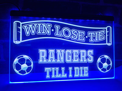 Rangers Till I Die Illuminated Sign