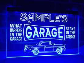 Car Garage Personalized Illuminated LED Neon Sign