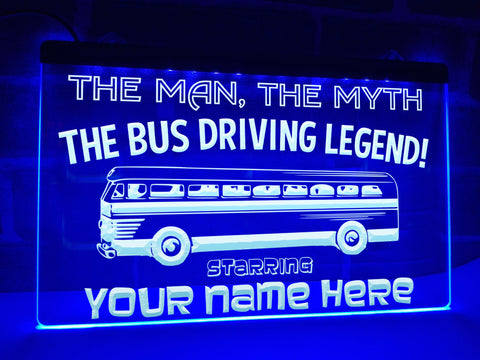 Image of Bus Driving Legend Personalized Illuminated Sign