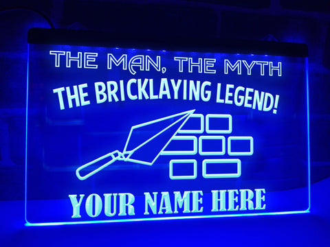 Image of Bricklaying Legend Personalized Illuminated Sign