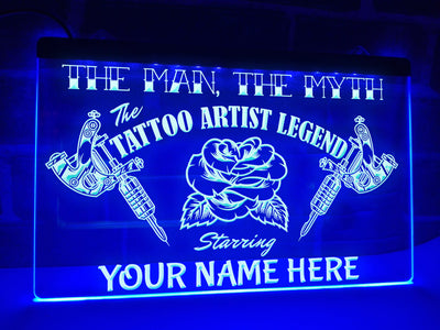 Tattoo Artist Legend Personalized Illuminated Sign