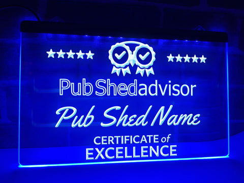 Pub Shed Advisor Personalized Illuminated Sign
