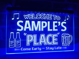 Welcome to My Place Personalized Illuminated Sign