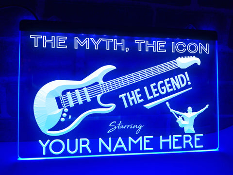 Image of Guitar Legend Personalized Illuminated Sign
