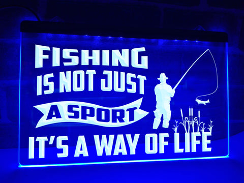 Image of Fishing is Not Just a Sport Illuminated Sign