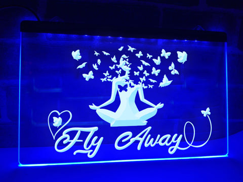 Image of Fly Away Illuminated Meditation Sign
