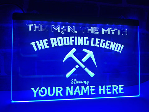 Image of The Roofing Legend Personalized Illuminated Sign