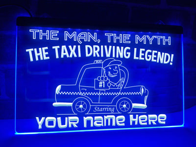 The Taxi Driving Legend Personalized Illuminated Sign