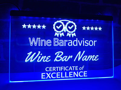 Wine Bar Advisor Personalized Illuminated Sign
