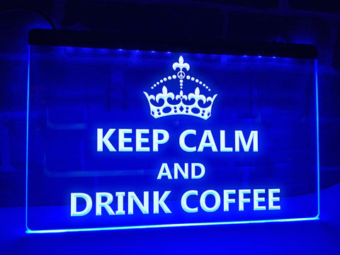 Image of Keep Calm and Drink Coffee Illuminated Sign