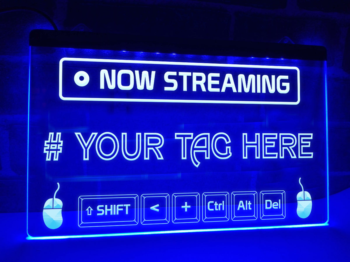 Now Streaming Personalized LED Neon Sign in Blue