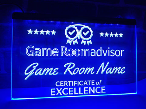 Image of Game Room Advisor Personalized Illuminated Sign