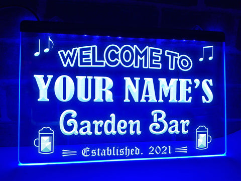 Image of Garden Bar Personalized Illuminated LED Neon Sign