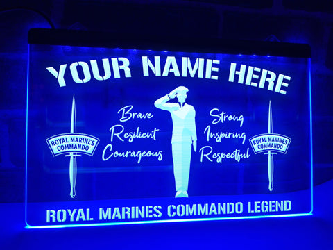 Image of Royal Marine Legend Personalized Illuminated Sign