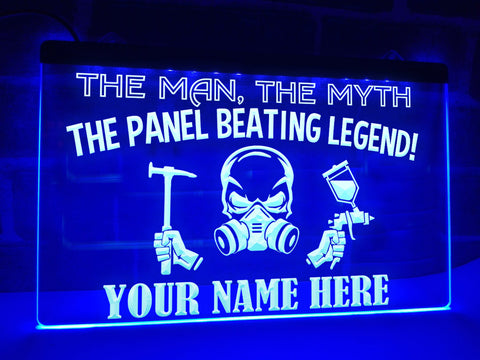 Panel Beating Legend Personalized Illuminated Sign