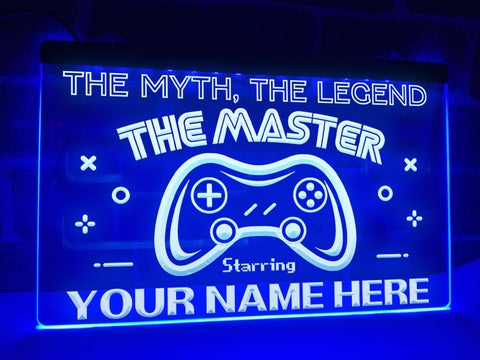 Image of The Gaming Master Personalized Illuminated Sign