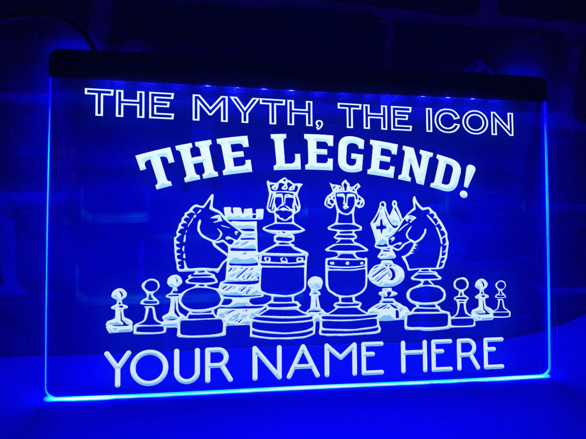 The Chess Legend Personalized Illuminated Sign
