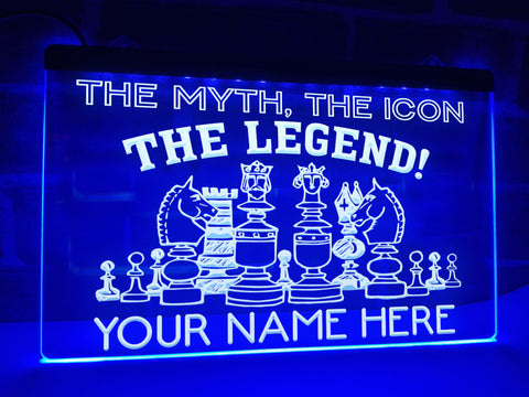 Image of The Chess Legend Personalized Illuminated Sign