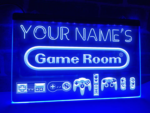 Image of Retro Game Room Personalized Illuminated Sign
