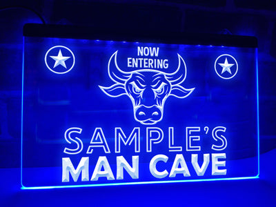 Cowboy Man Cave Personalized Illuminated Sign