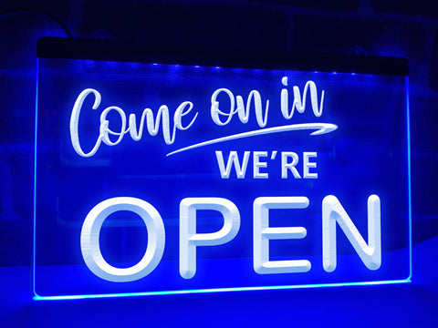 Image of Come On In We're Open Illuminated Sign
