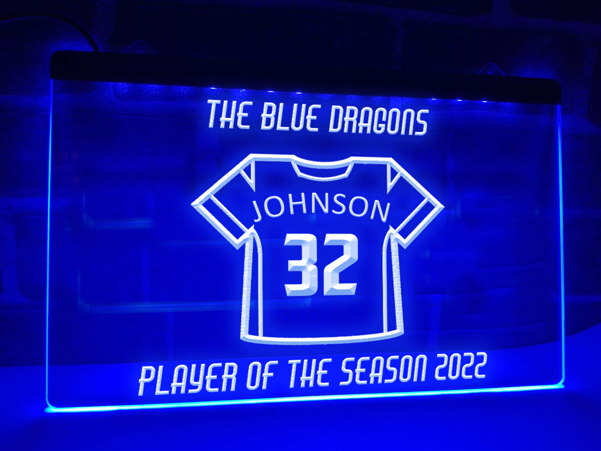 American Football Player Award Personalized Illuminated Sign
