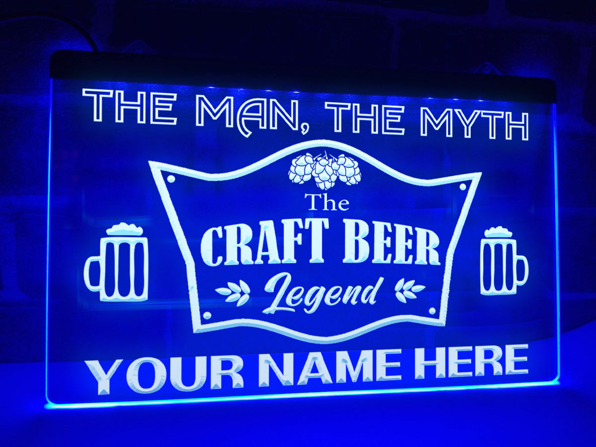 The Craft Beer Legend Personalized Illuminated Sign