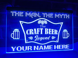 The Craft Beer Legend Personalized Illuminated Sign