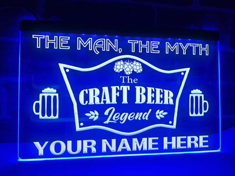 Image of The Craft Beer Legend Personalized Illuminated Sign