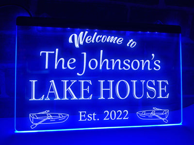 Welcome to the Lake House Personalized Illuminated Sign
