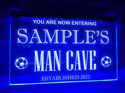 Soccer Football Man Cave Personalized Illuminated Sign