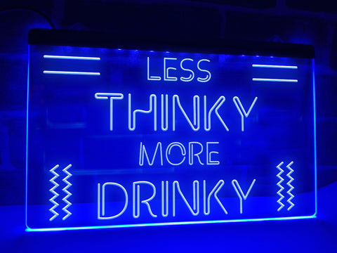 Image of Less Thinky More Drinky Illuminated Bar Sign