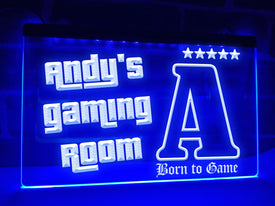 Gaming Room With Personalized Name LED Neon Sign