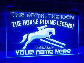 Horse Riding Legend Personalized Illuminated Sign