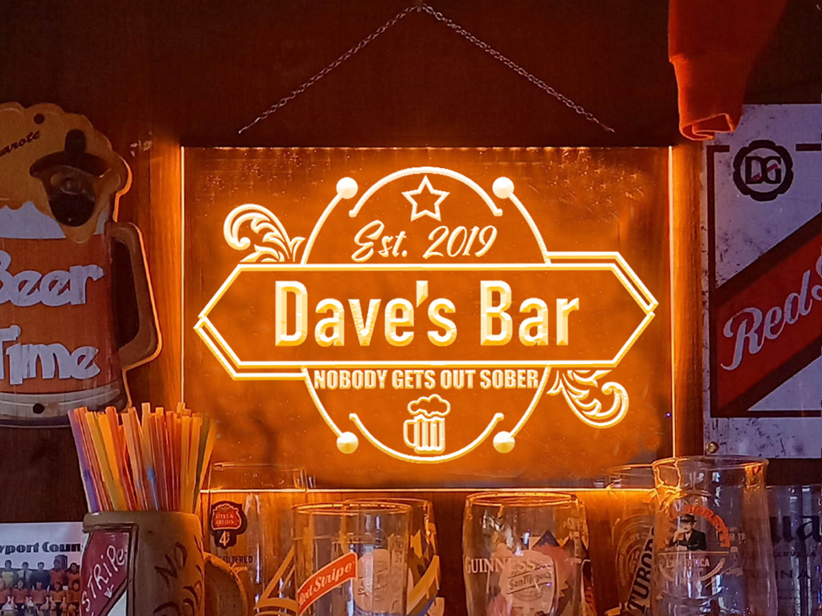 Nobody Gets Out Sober LED neon sign in orange