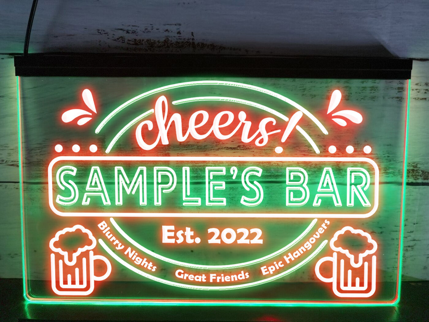 Epic Hangovers Personalized Two Tone Illuminated Bar Sign