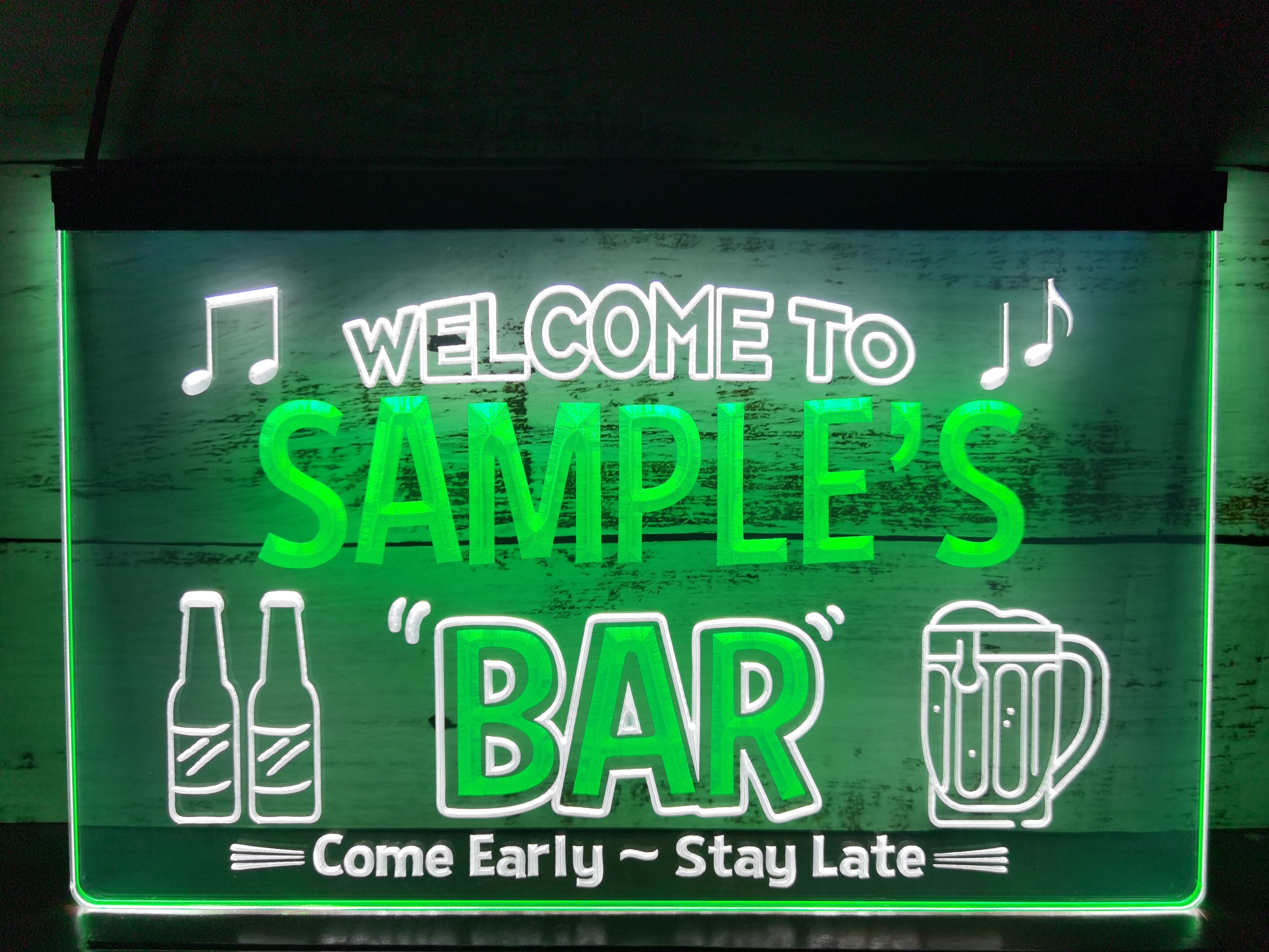 Welcome to My Bar Personalized Two Tone Illuminated Sign