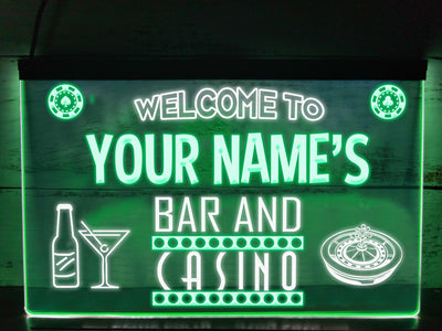 Bar and Casino Two Tone Personalized LED Neon Sign