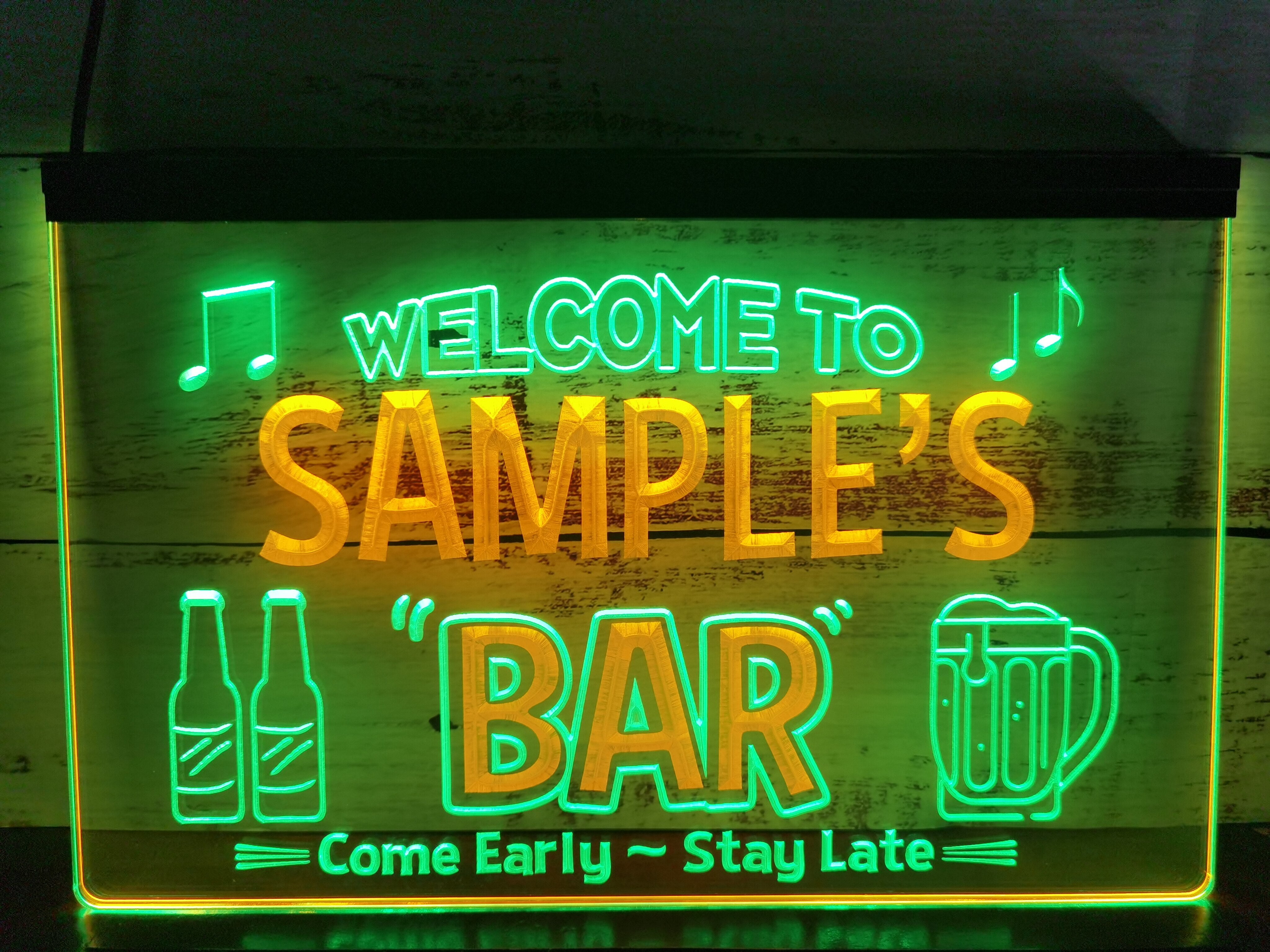 Welcome to My Bar Personalized Two Tone Illuminated Sign