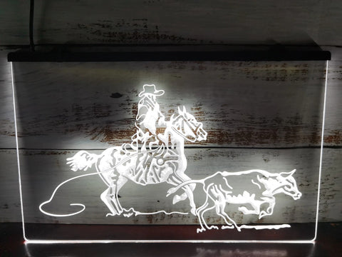 Image of Cowboy Scene Illuminated Sign
