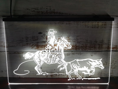 Cowboy Scene Illuminated Sign