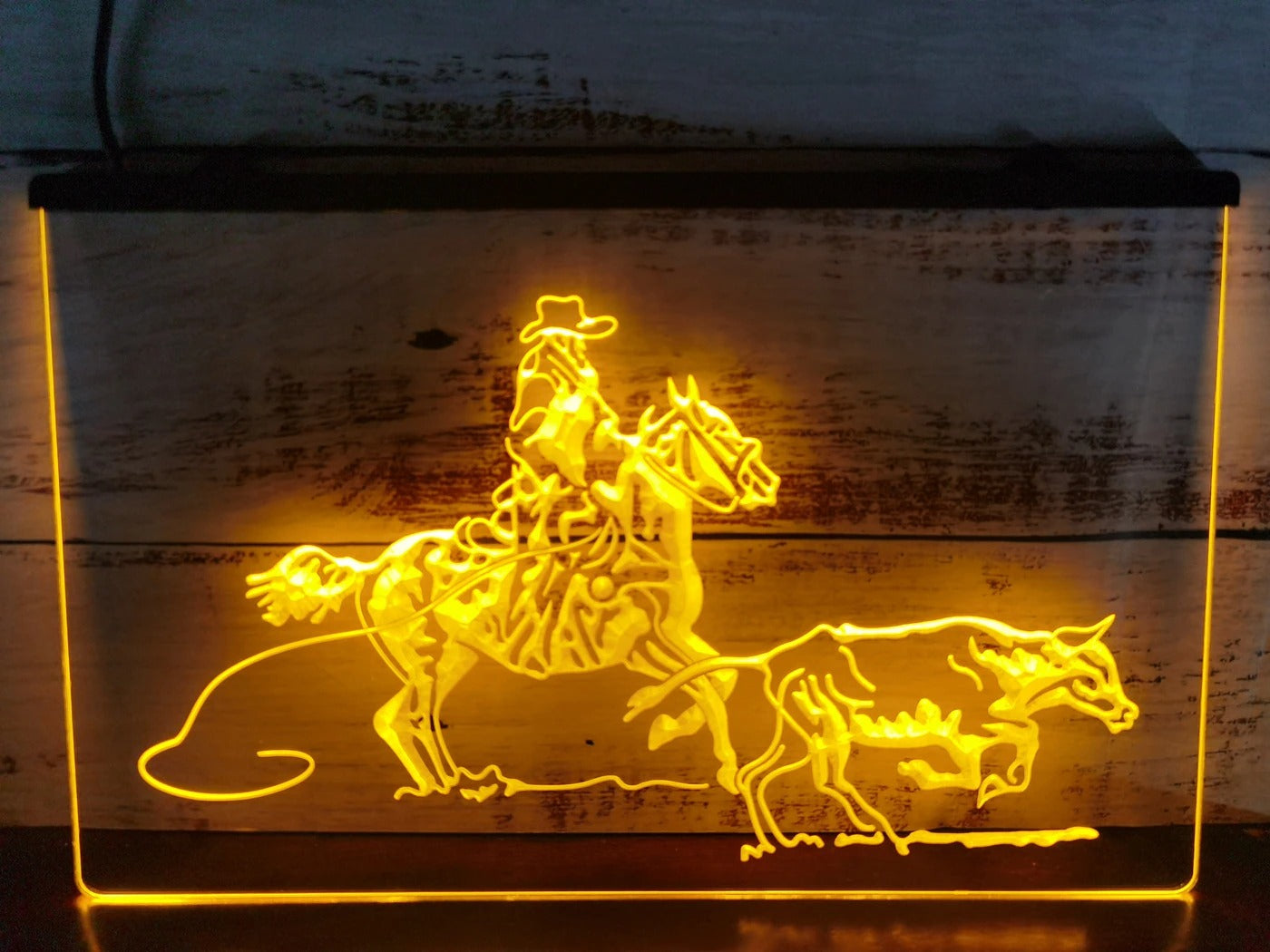 Cowboy Scene Illuminated Sign