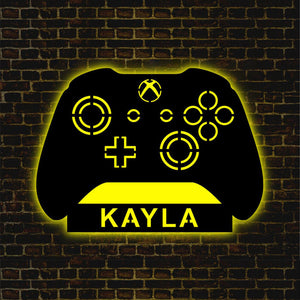 Custom Gamepad LED Neon Wooden Sign - Personalized and Color Changing RGB