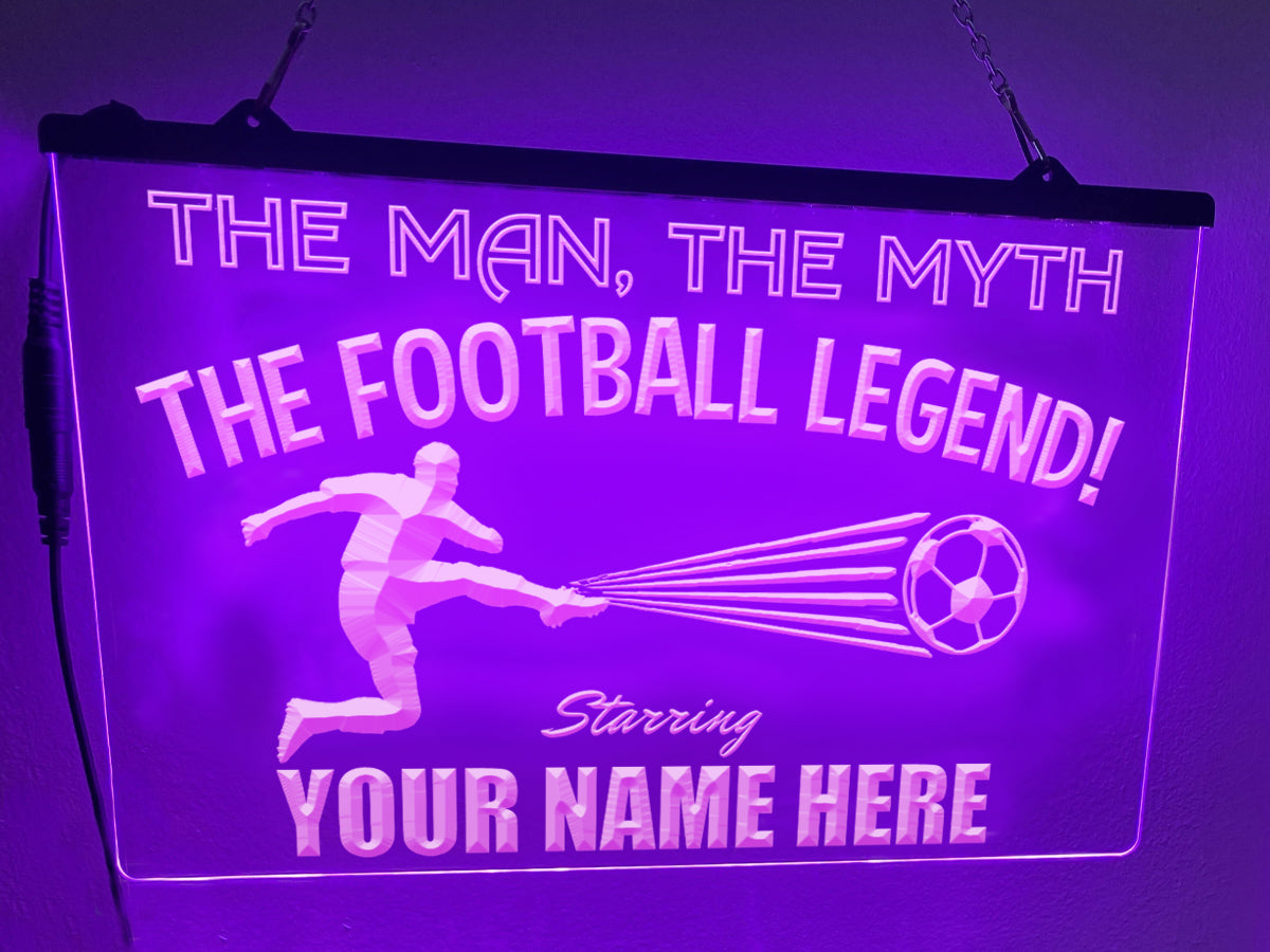The Football Legend Personalized Illuminated Sign