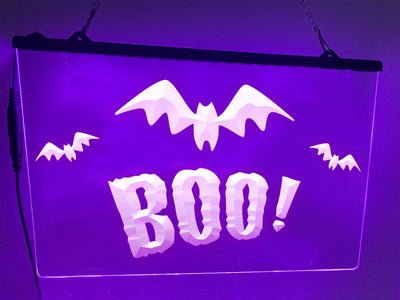 BOO! Illuminated Halloween Sign