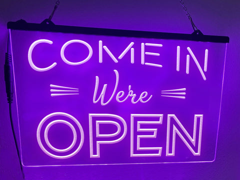 Image of Come in We're Open Illuminated LED Neon Sign